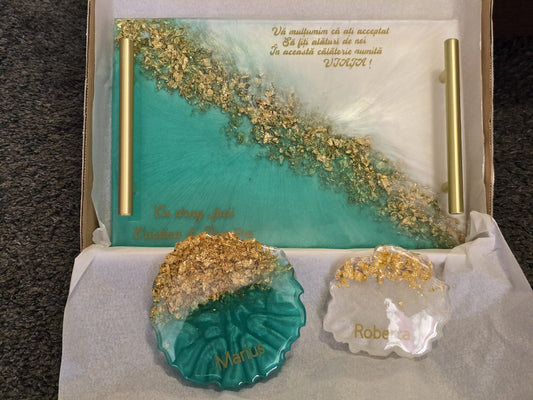 Set Vassoio/2 Sottobicchieri